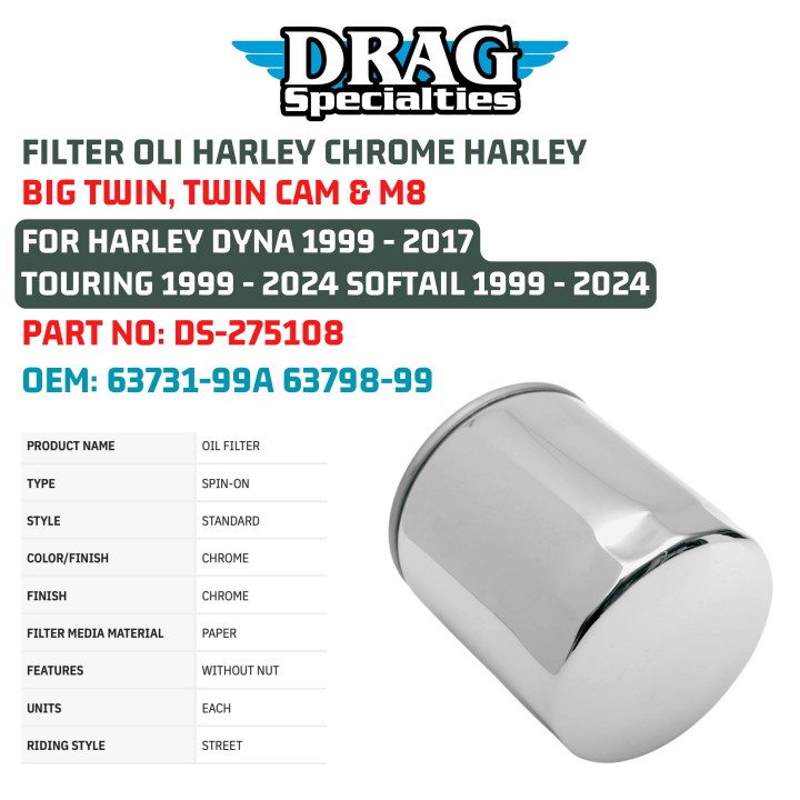 Budung Cycles - FILTER OLI HARLEY CHROME BIG TWIN TWIN CAM