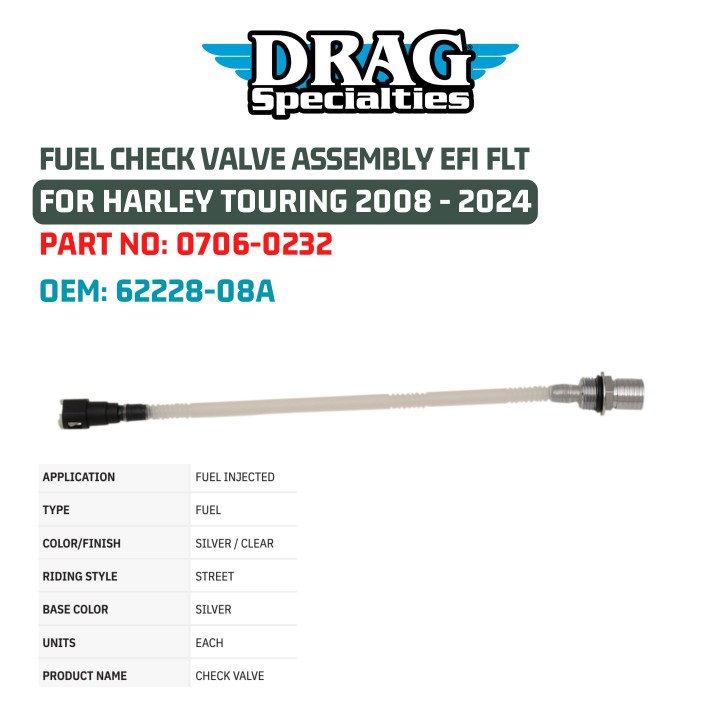 7NAGA - FUEL CHECK VALVE ASSEMBLY EFI FLT HARLEY TOURING FOR