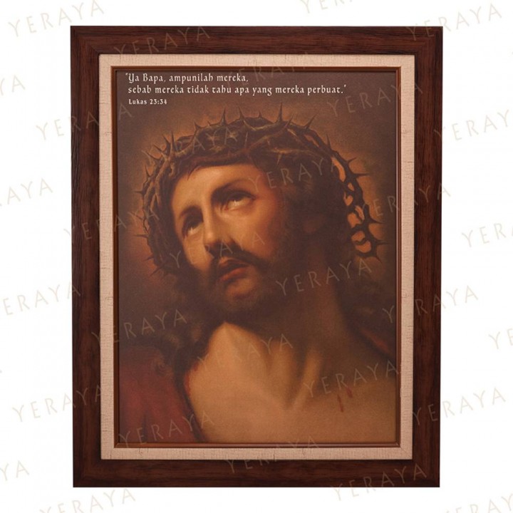 www.yeraya.com - Foto Kanvas Kain Premium Mahkota Duri Yesus Frame ...