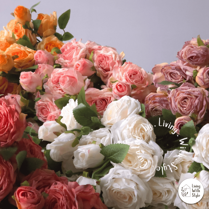 Living With Style - Living With Style - Curled Edges Realistic Flower ...