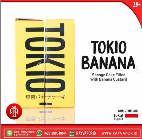 Rayvapor Tokio Banana Sponge Cake Filled With Banana Custard
