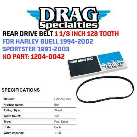 128 tooth belt sportster