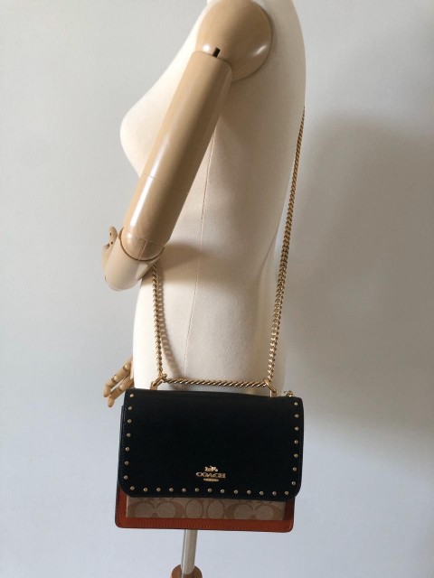 Branded Outlet - CO KLARE CROSSBODY IN SIGNATURE CANVAS WITH RIVETS