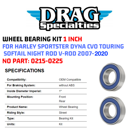 Front Wheel Bearing Kit ABS for Harley-Davidson FLTRXS Road Glide Special 2017