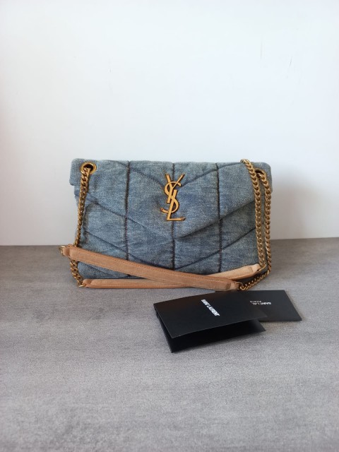 YSL PUFFER SMALL BAG IN QUILTED VINTAGE 