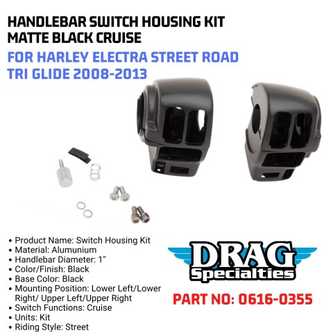 Krator Chrome Handlebar Switch Housing Control Cover Kit For 2006-2009 Harley Davidson V-Rod