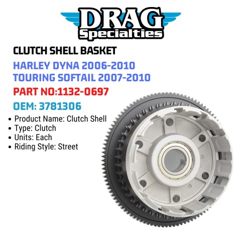 7NAGA - CLUTCH SHELL BASKET HARLEY DYNA 06-10 TOURING SOFTAIL 07