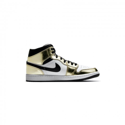 metallic gold black and white jordans