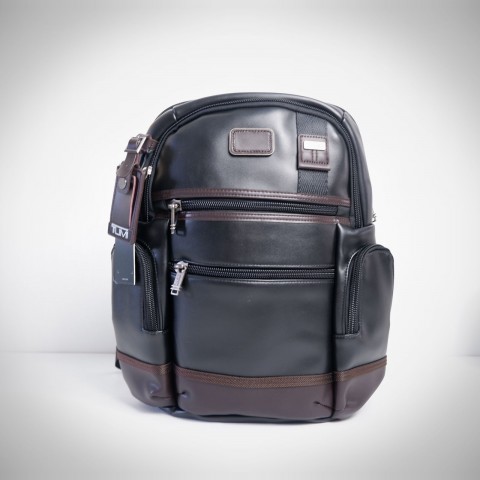 TUMI ALPHA BRAVO PARRISH LEATHER BACKPACK