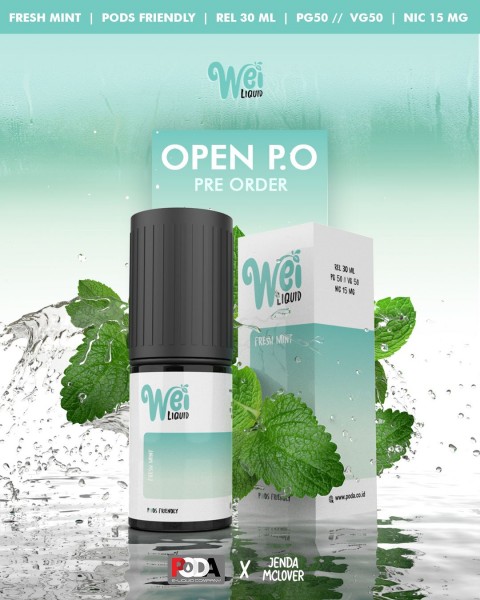 PODA WEI FRESH MINT PODS FRIENDLY 15MG 30ML - Vapekanbaru : Vape Store Pekanbaru 
