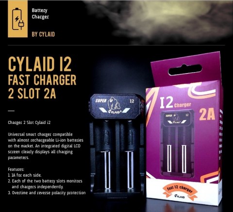 CHARGER CYLAID I2 FAST CHARGING 2A - Vapekanbaru : Vape Store Pekanbaru 