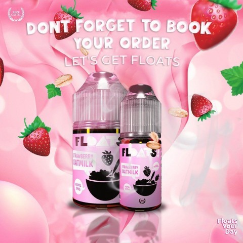 IJC FLOATS STRAWBERRY OAT MILK PODS FRIENDLY 12MG 30ML - Vapekanbaru : Vape Store Pekanbaru 