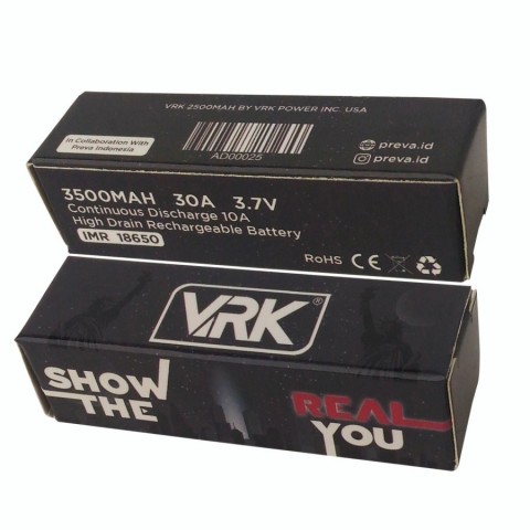 Battery VRK 18650 by Preva 3500mah - Vapekanbaru : Vape Store Pekanbaru 