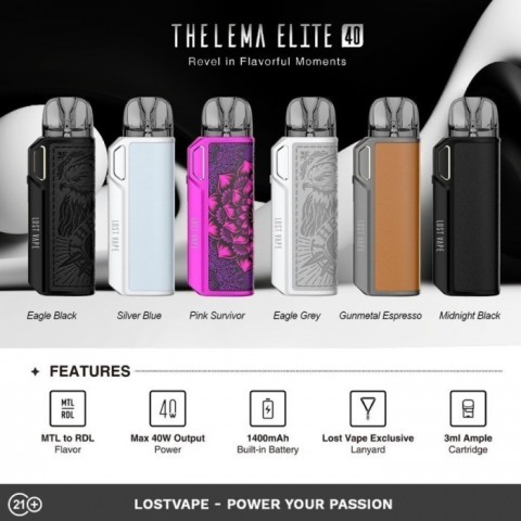 THELEMA ELITE 40 40W POD KIT BY LOST VAPE