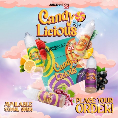 CANDYLICIOUS FRIENDLY PACK 4X15ML 25MG BY JUICENATION