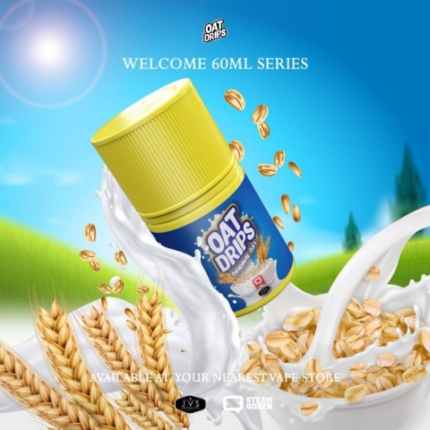 OAT DRIPS CEREAL MILK 60ML BY JVS X STEAMQUEEN E-LIQUID VAPORIZE