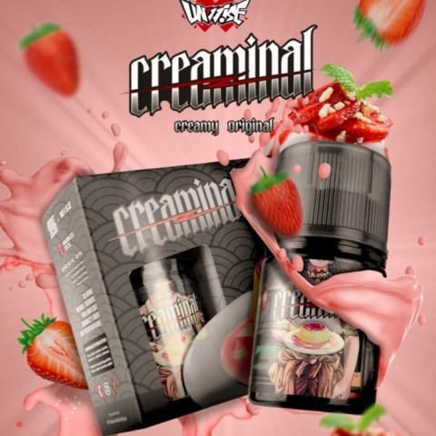 CREAMINAL JAPANESE STRAWBERRY PUDDING 60ML 3MG BY BADASS X UNWISE