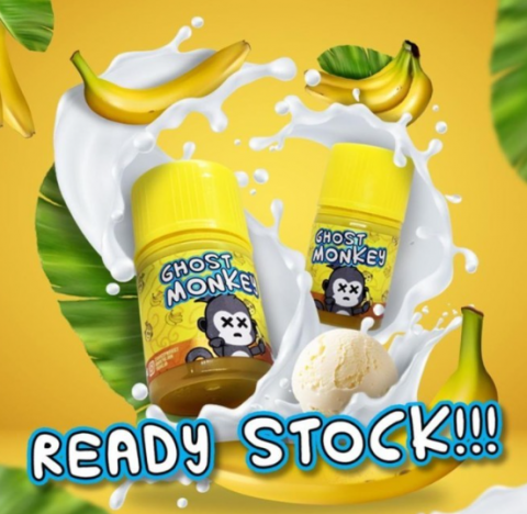 Ghost Monkey (Banana Yoghurt Sundae) Podsfriendly 12MG 30ML (2024) - Vapekanbaru : Vape Store Pekanbaru 