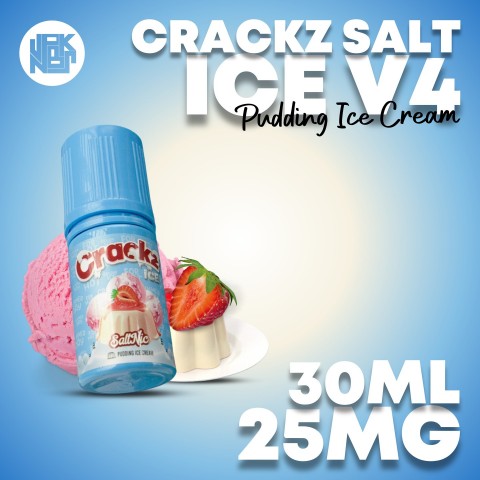 Crackz Ice V4 Pudding Ice Cream Saltnic 25mg 30ML - Vapekanbaru : Vape Store Pekanbaru 