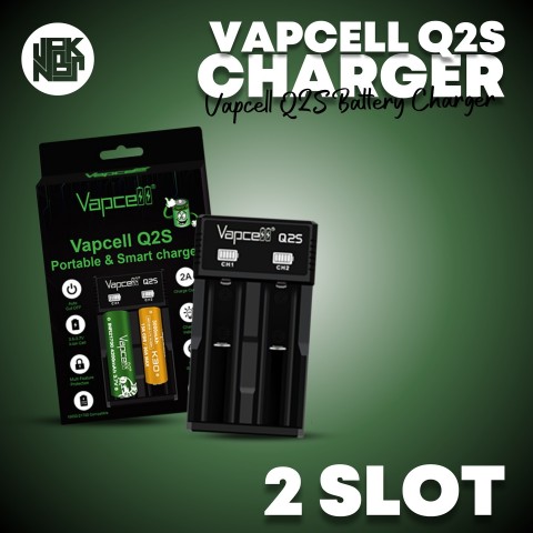 Vapcell Q2S Charger 2 Slot - Vapekanbaru : Vape Store Pekanbaru 