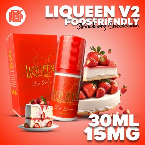 Liqueen V2 Strawberry Cheesecake Podsfriendly 15MG 30ML (2024) - Vapekanbaru : Vape Store Pekanbaru 