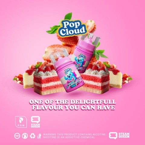 Pop Cloud Pink Delight 60ml - Vapekanbaru : Vape Store Pekanbaru 