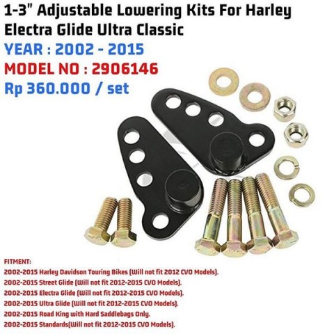 thumbnail interactive-video image 1 of 1 3" Rear Adjustable Lowering Kits For Harley Touring Bike 2002 2016 Street Elec 1 of 1