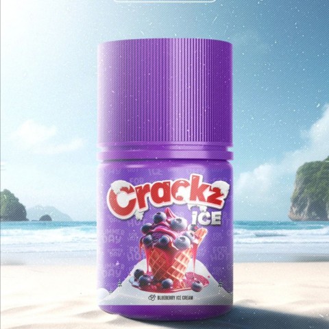 CRACKZ ICE V5 BLUEBERRY ICE CREAM 60ML FREEBASE AUTHENTIC By TETRA INDONESIA
