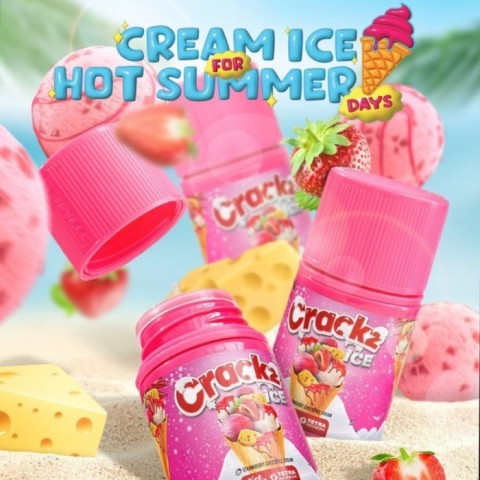CRACKZ V1 STRAWBERRY ICE CREAM 60ML BY TETRA X VAPEON