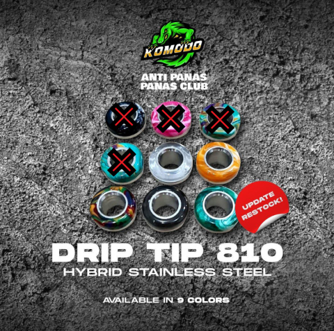 Komodo Drip Tip 810 Hybrid Stainless Steel - Vapekanbaru : Vape Store Pekanbaru 