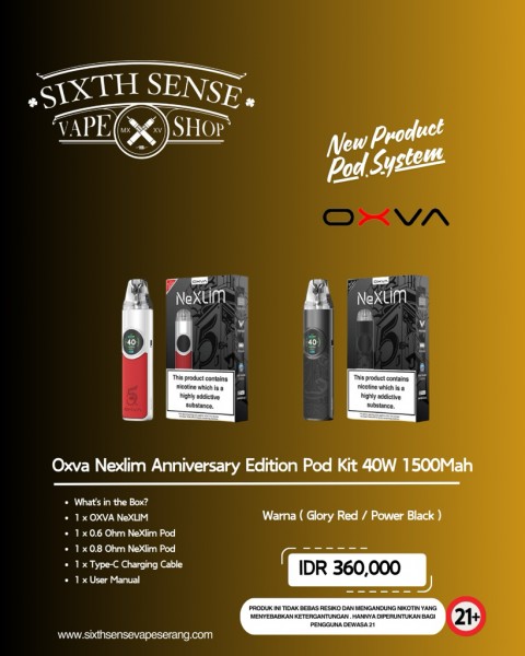 Sixthsensevape - Oxva Nexlim Anniv Edition Pod Kit 40W 1500Mah Sixthsensevape - Oxva Nexlim Anniv Edition Pod Kit 40W 1500Mah