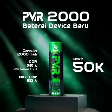PVR 2000mAh 50A 18650 Battery - Vapekanbaru : Vape Store Pekanbaru 