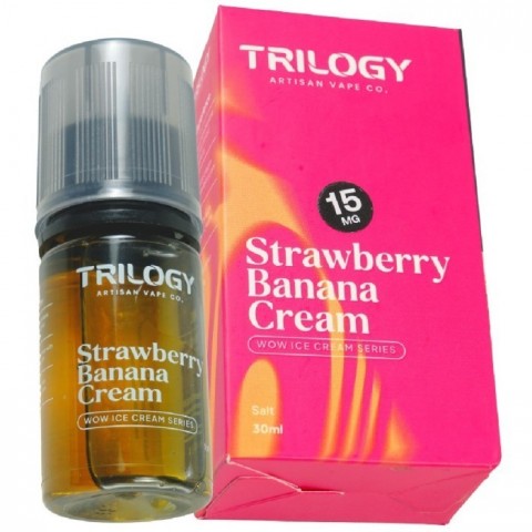 WOW V1 STRAWBERRY BANANA CREAM ICE CREAM SALT NIC 30ML BY TRILOGY X BLACKJACK E-LIQUID