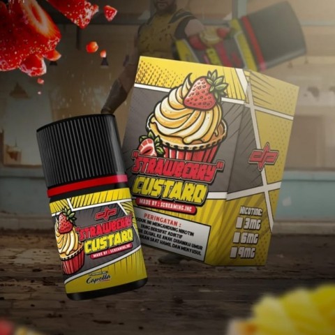 DEADPOOL V3 STRAWBERRY CUSTARD FREEBASE 60ML BY SCREAMING.INC X CAPELLA