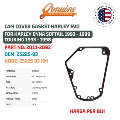 Jack 13 motor - CAM COVER GASKET DYNA SOFTAIL 1993 - 1999
