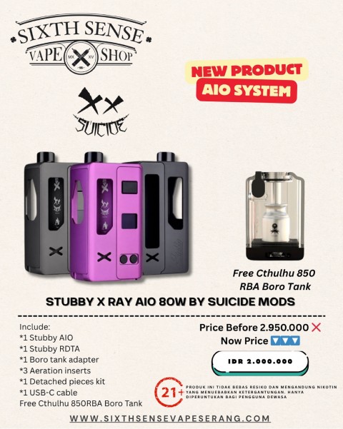 Sixthsensevape Vape Store Serang - Stubby Boro Aio Xray 80W Free ...
