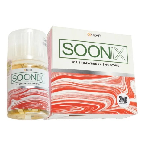 SOONIX FREEBASE ICE STRAWBERRY SMOOTHIE 60ML BY RCRAFT E-LIQUID