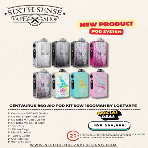 lost vape centaurus b60 Lost Vape Centaurus B60 AIO Pod Kit 60W 1600mAh main image 0
