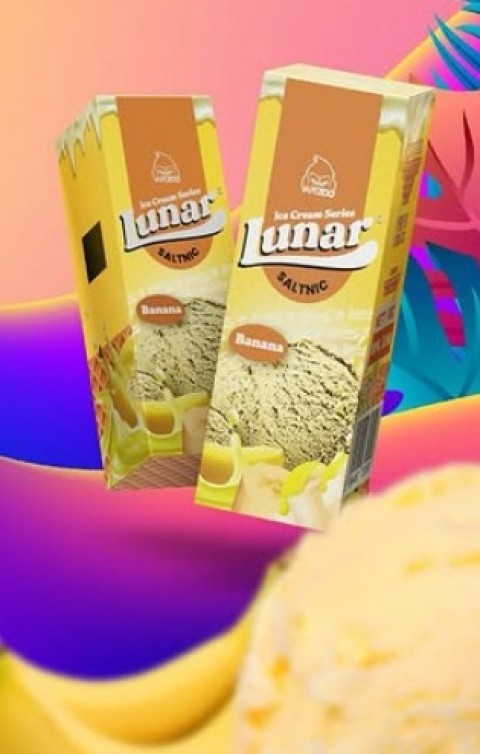 LUNAR ICE CREAM BANANA SALTNIC 30ML BY VAPEZOO E-LIQUID