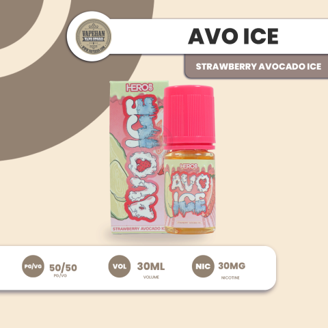 AVO AVOCADO STRAWBERRY ICE SALTNIC 30ML BY HERO57 E-LIQUID